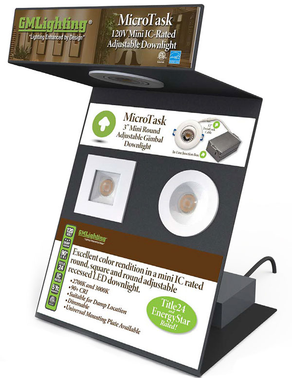 MicroTask 120V IC Rated Deep Regressed and Adjustable Downlight Counter Display